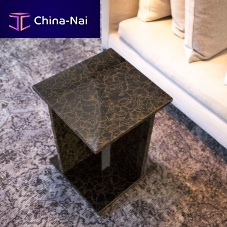 Contemporary coffee table CHAMPAGNE glassglass basesquare