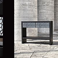 Contemporary sideboard table FORESTIwoodleatherrectangular