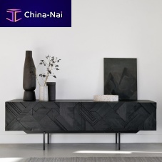 Contemporary TV cabinet Graphicwith drawersteakblack