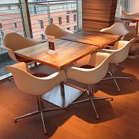 Contemporary table TORMENTINA SATURNOwoodenmetal basesquare