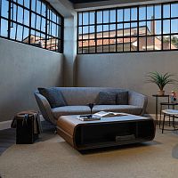 Contemporary coffee table Ischia woodenleatherwooden base