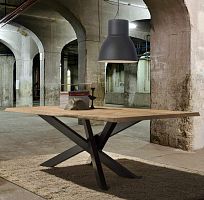 Contemporary table COOPERwoodenmetal baserectangular