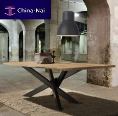 Contemporary table COOPERwoodenmetal baserectangular