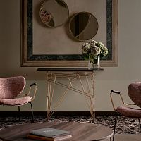Contemporary sideboard table Linglasspolished stainless steel baserectangular