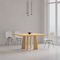 Contemporary table PYLON SQUAREcherrywoodsolid woodwalnut