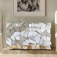 Contemporary sideboard table REFLECTIONglassglass baserectangular