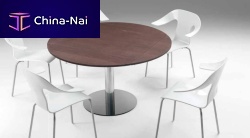 Contemporary table FRISBEE mahoganyroundextending