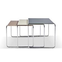 Contemporary nesting tables P9011 BRIDGEchromed metalcompositerectangular