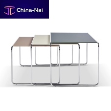 Contemporary nesting tables P9011 BRIDGEchromed metalcompositerectangular