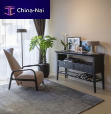 Traditional sideboard table 4461 Gloriawood veneertempered glassash base