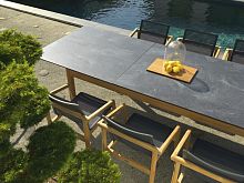 Contemporary table TEKURAteakHPLteak base
