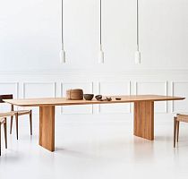 Contemporary table TENoakwalnutoak base