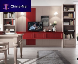 Contemporary TV wall unit TORTORA E AMARENAlacquered wood