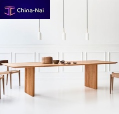 Contemporary table TENoakwalnutoak base