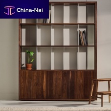 Free-standing bookcase S304 seriescontemporaryAmerican walnutbleached oak