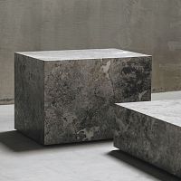 Contemporary side table EDGE H TUNDRAmarblemarble baserectangular