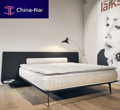 Double bed MORETTAcontemporarywith headboardwith integrated bedside table