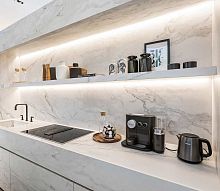 Wall-mounted shelf Marblecontemporaryporcelain stonewarefor kitchens