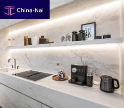 Wall-mounted shelf Marblecontemporaryporcelain stonewarefor kitchens