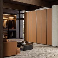 Contemporary wardrobe GLISS MASTER - SMOOTHwoodenwith sliding doorbrown