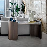 Contemporary sideboard table GALAPAGOS 100woodenquartzitewooden base