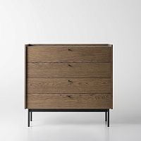 Contemporary chest of drawers CANELLIoakwood veneerpainted steel