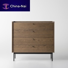 Contemporary chest of drawers CANELLIoakwood veneerpainted steel