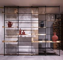 Modular shelf EQUILIBRIOfloor-to-ceilingcontemporarymetal