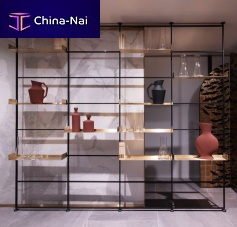 Modular shelf EQUILIBRIOfloor-to-ceilingcontemporarymetal
