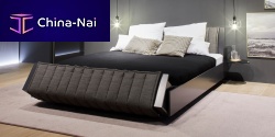 Double bed IZZYcontemporarywith in-base storagefabric
