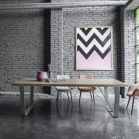 Contemporary table MAGNUMsolid woodironrectangular