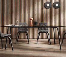 Contemporary table Ostempered glassceramicpowder-coated steel base