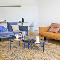 Contemporary coffee table DUPLEXwood veneermetalrectangular