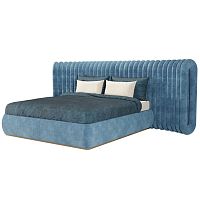 Double bed POST-FUTURE IIcontemporaryupholsteredwith upholstered headboard