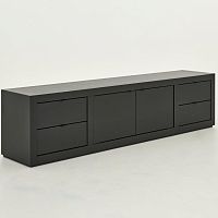 Contemporary TV cabinet BJORNwith drawersoakblack
