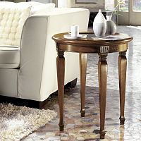 Traditional side table ROSONEwoodenglasswooden base