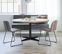 Contemporary table NOVAoaksteel baseround