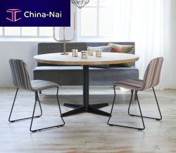 Contemporary table NOVAoaksteel baseround