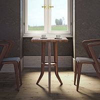 Contemporary table Portuguese ROOTSwoodenwooden basesquare