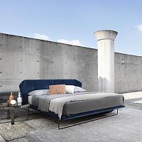 Double bed NEW YORKcontemporaryupholsteredwith upholstered headboard