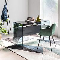 Free-standing desk SCRIBA NEW contemporarytempered glassstraight