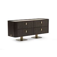 Contemporary chest of drawers OVERSEASwood veneerleathernot specified