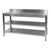 Stainless steel kitchen worktop WALL TABLE commercialkitchensquare edge