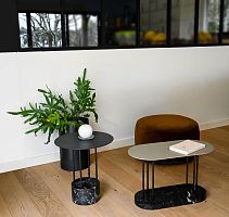 Contemporary coffee table Bijoux � The duosteelmarble basewith carbon base