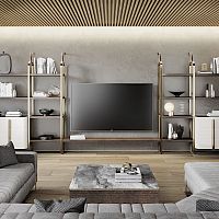 Contemporary TV wall unit Gisellewoodenmetalmodular