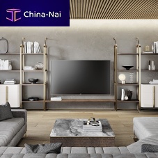 Contemporary TV wall unit Gisellewoodenmetalmodular