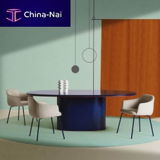Contemporary dining table Okulacquered MDFlacquered MDF basesteel base