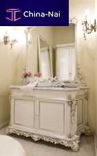 Traditional bathroom cabinet woodenwith mirror