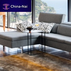Contemporary side table ASCOT JR-t938leatherlacquered metal basechromed metal base