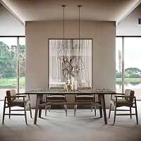 Contemporary table MOOR 02sandstonewooden baserectangular
